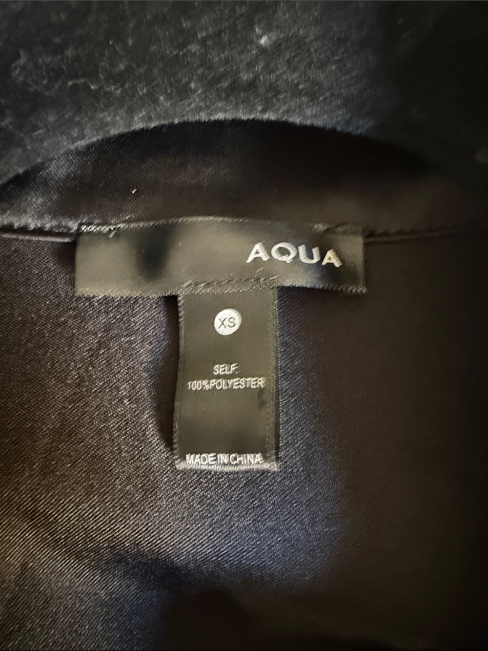 Aqua Satin Wrap Shirt Dress - Black - Picture 2 of 5